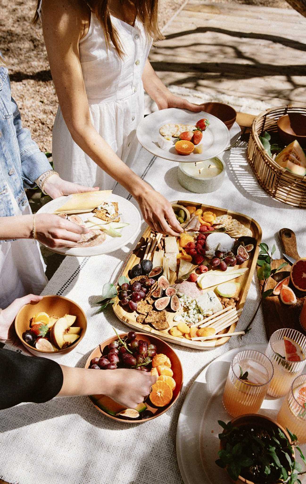 Lunch shared by the group