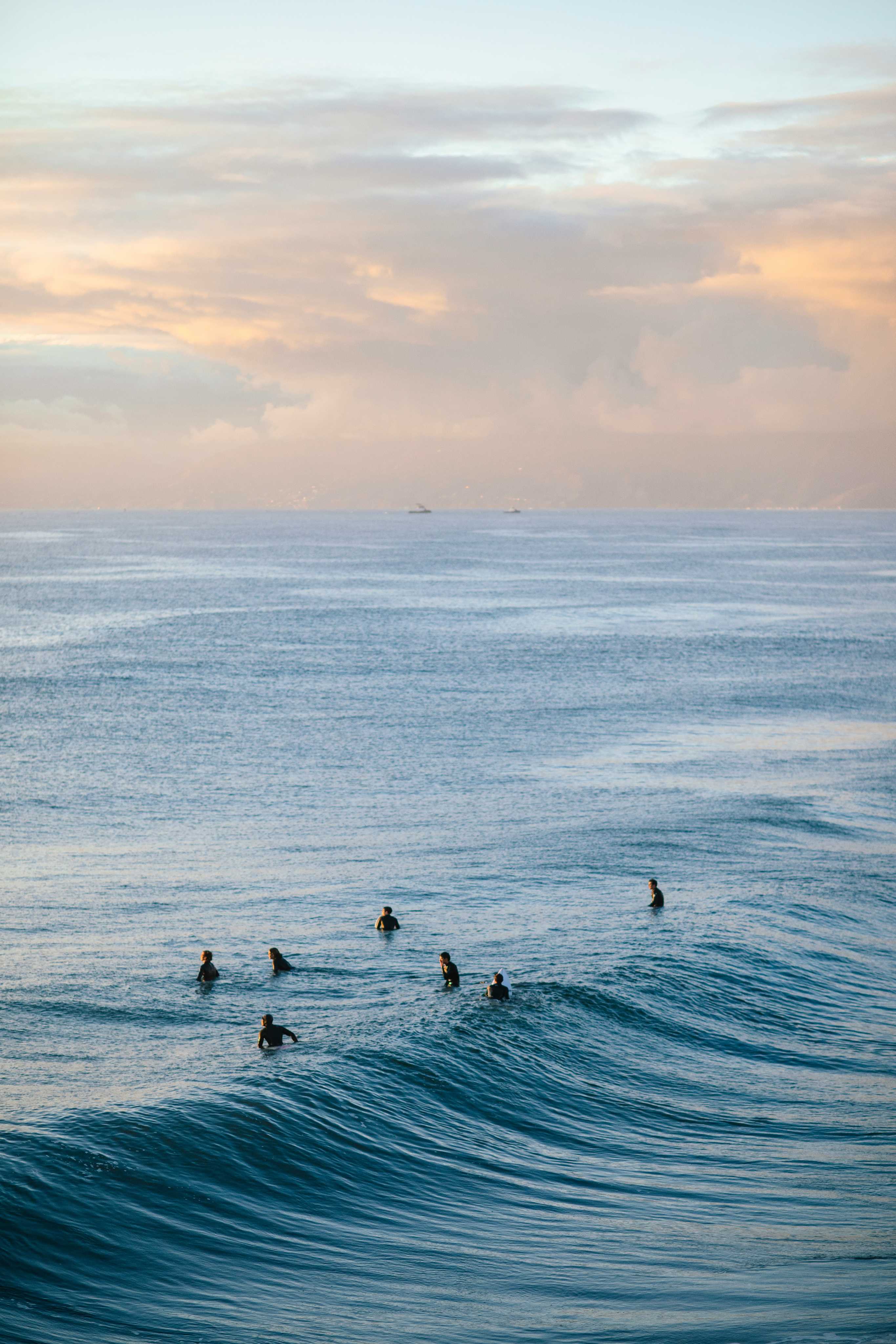 The group waiting for waves off the Basque coast