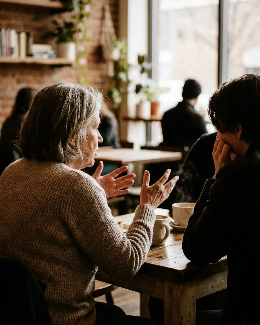 Two people in a coaching conversation